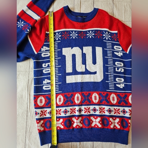 NFL Team Apparel •Size Medium• New York Giants Ugly Sweater Fair Isle Soft Cozy - Picture 6 of 6